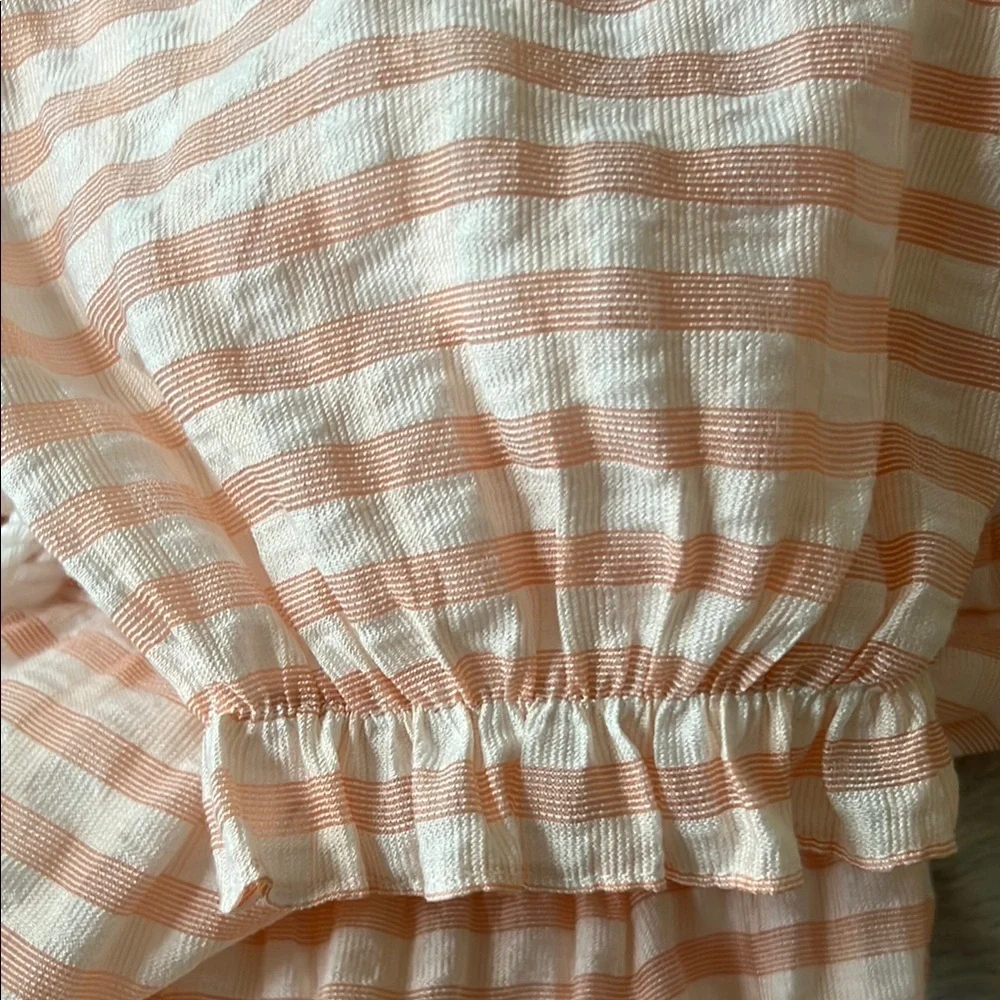 Moon River Peach Striped Midi Dress - Picture 8 of 11